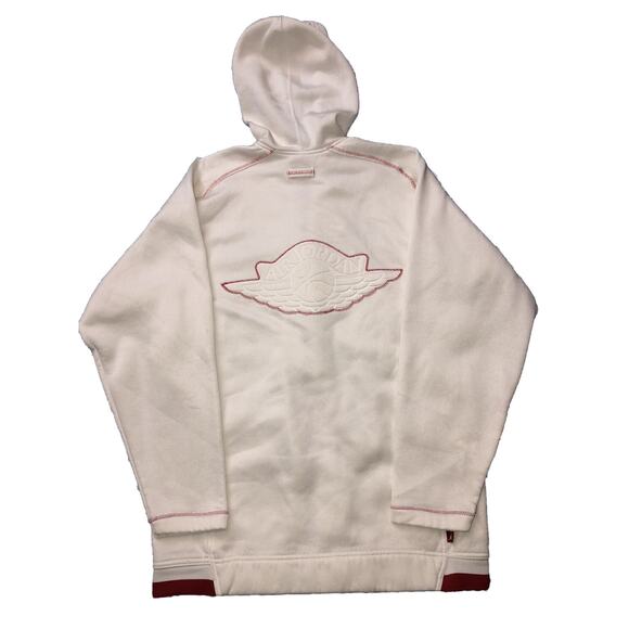 Air Jordan Retro 3 Full Zip Hoodie Medium Cream Red - Picture 9 of 9